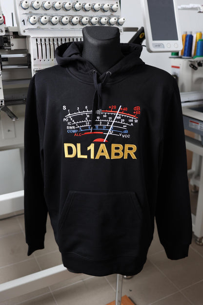 Bluza z kapturem z haftem S-meter i Znakiem Wywoławczym (Kolor nici do wyboru) dla krótkofalowców