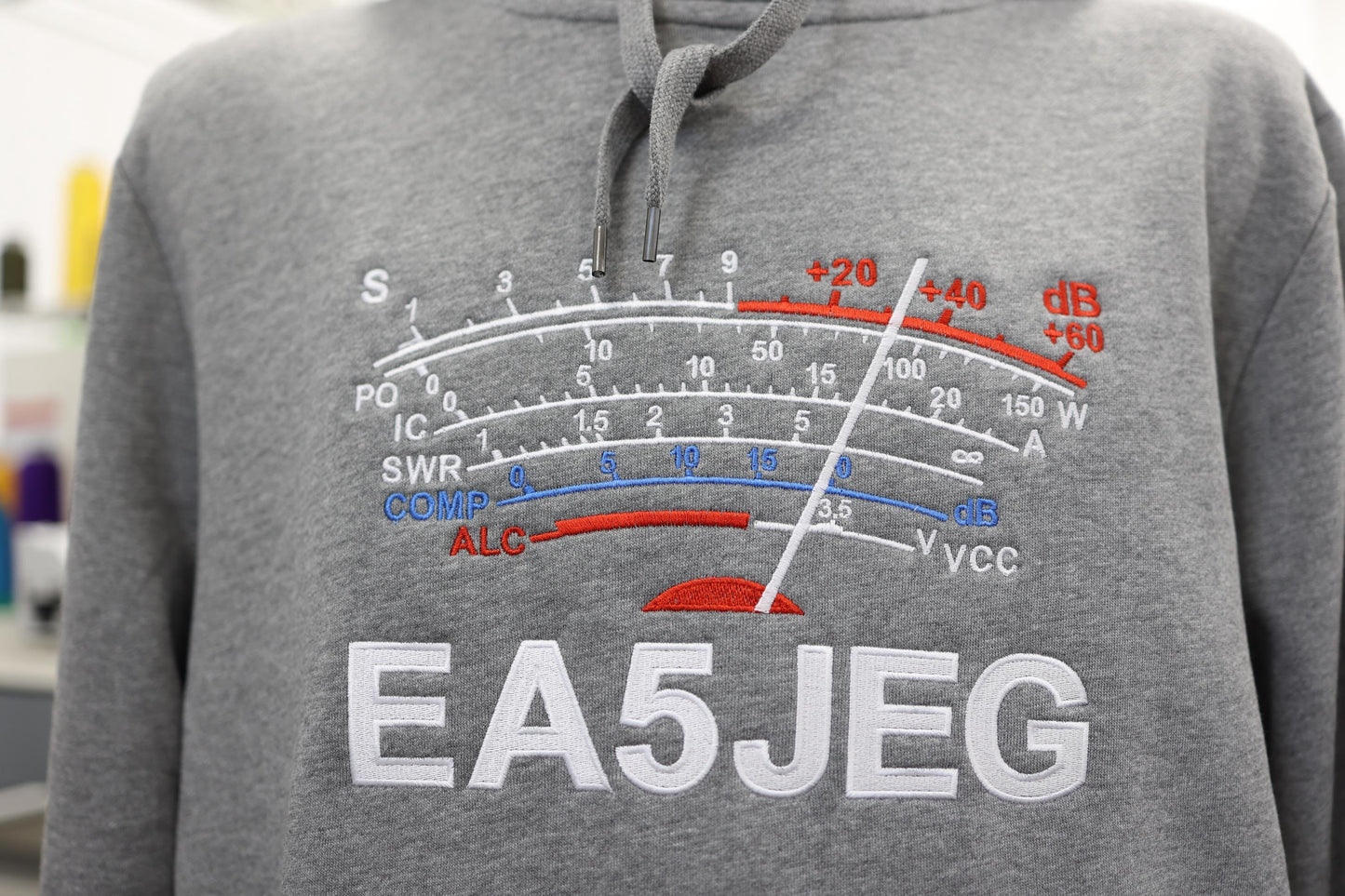Bluza z kapturem S-Meter z haftowanym Znakiem wywoławczym (S-5XL)