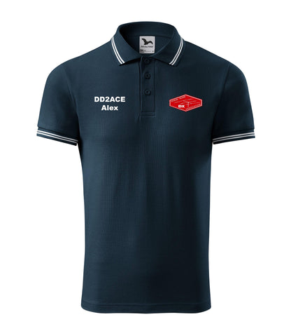Męska Koszulka Polo Urban - RRDXA Rhein Ruhr DX Association -znak wywoławczo raz imię - personalizowana haftem