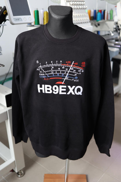 Bluza S-Meter z haftowanym Znakiem Wywoławczym Krótkofalowca - Kolor Czarny