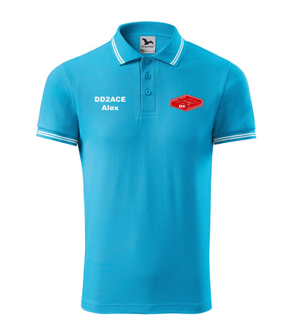 Męska Koszulka Polo Urban - RRDXA Rhein Ruhr DX Association -znak wywoławczo raz imię - personalizowana haftem