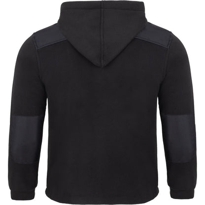 Men's fleece jacket with detachable hood - with embroidered amateur radio call sign and name (BK/BK)